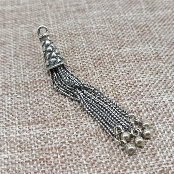 Anhänger 925 Sterling Silber Bali Weizenkette Quaste Charm Anhänger für Halskette