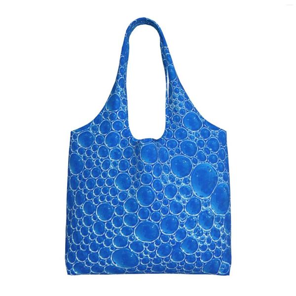 Сумки для покупок, синие пузыри, женская большая сумка, многоразовая сумка для работы, путешествий, бизнеса, пляжа, школы