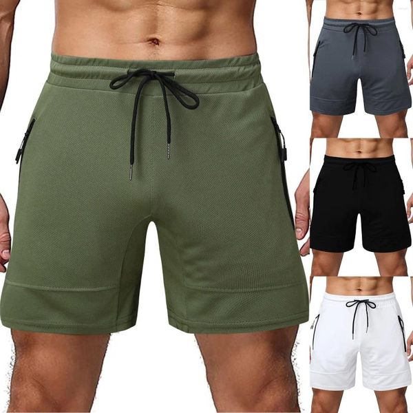 Shorts de corrida lazer esportes fitness verão respirável calças de praia masculinas