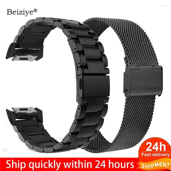 Assista Bandas Beiziye Banda Inteligente de Aço Inoxidável para Samsung Gear S2 SM-R720 SM-R730 com Adaptador Conector Metal Sport Pulseira Strap