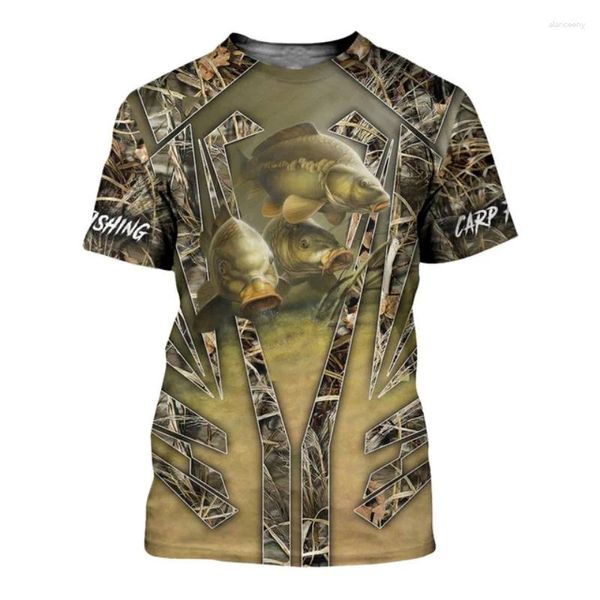 Homens camisetas Hipster Bonito Pike Pesca Arte Manga Curta Homens Bonitos 2024 Impressão 3D Harajuku Casual Verão Camisa Unissex