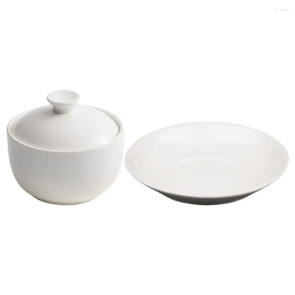 Set di stoviglie Ciotole Pentola in ceramica per cottura a vapore Cucina piccola con coperchio Stoviglie per zuppa