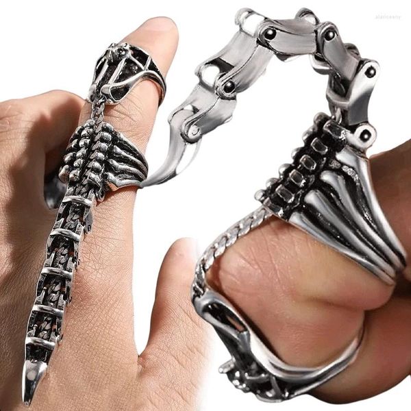 Cluster-Ringe, beweglicher Skorpion-Ring, Punk-Schmuck, Fingerspitzen-Spielzeug, Stressabbau, Vintage-Gothic, Scroll-Rüstung, Knöchel, Metall, Rock, voller Finger