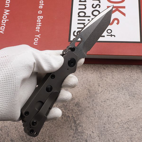 Новое поступление, высококачественный складной нож ST SNG D2, каменная стирка, лезвие Tanto Point с ЧПУ TC4, ручка из титанового сплава, шарикоподшипниковая шайба, карманные ножи EDC