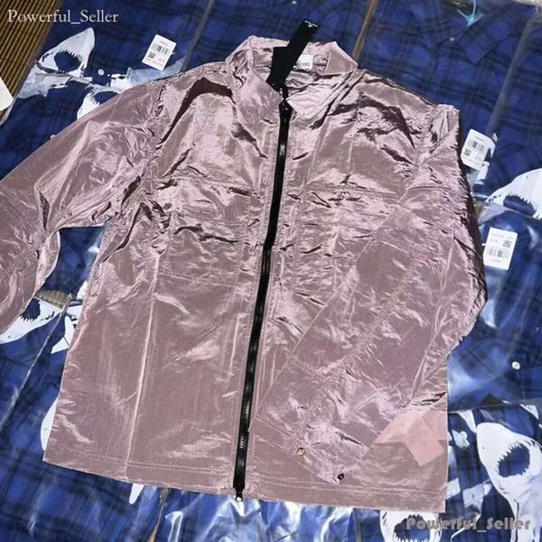 Distintivo del designer Stones Island Bussola Giacca Camicie Cappotto in pelle di metallo resistente all'acqua Nylon Pesca Abbigliamento alpinismo Designer Cappotti neri Moda uomo 7093