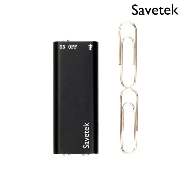 Диктофон Savetek, самый маленький мини-USB-ручка, голосовая активация, 8 ГБ, 16 ГБ, цифровой диктофон с Mp3-плеером, запись 192 кбит/с, черный