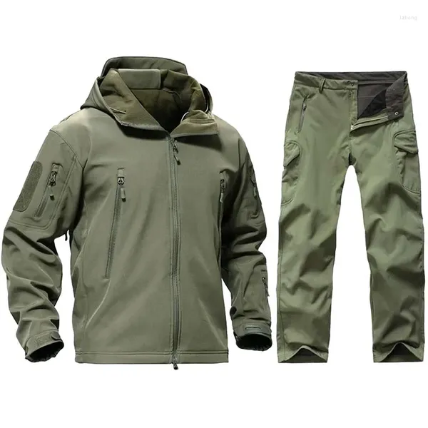 Giacche da caccia Giacca mimetica softshell tattica Set Giacca da vento militare da uomo Abbigliamento impermeabile Pantaloni militari mimetici TAD Gear