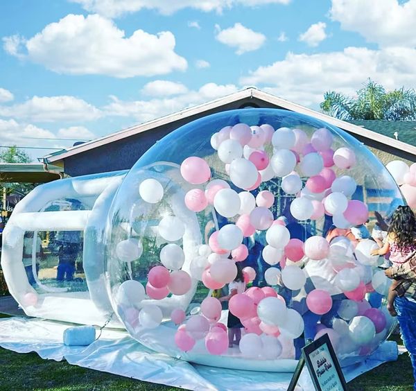 Atacado balão comercial claro inflável salto bolha casa explodir balões tenda transparente com ventilador bolha tenda para festa renta livre navio-08