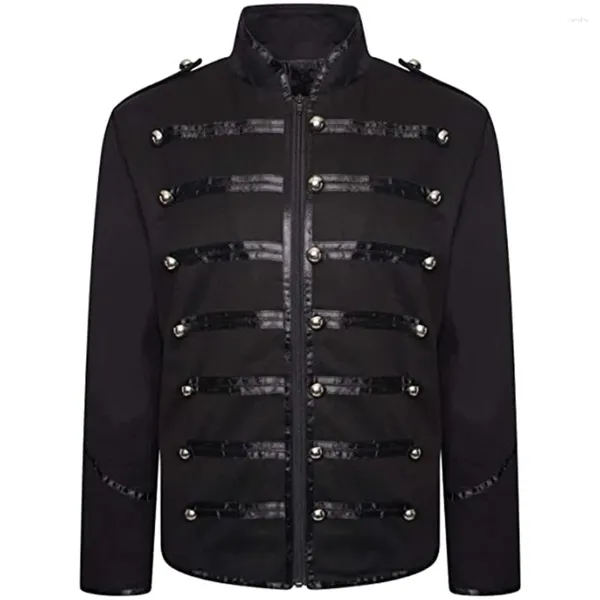 Erkek Ceketler Vintage Gotik Frock Coats Ortaçağ Steampunk Victoria Stand Yaka Partisi Partisi Üstler Erkek Giyim