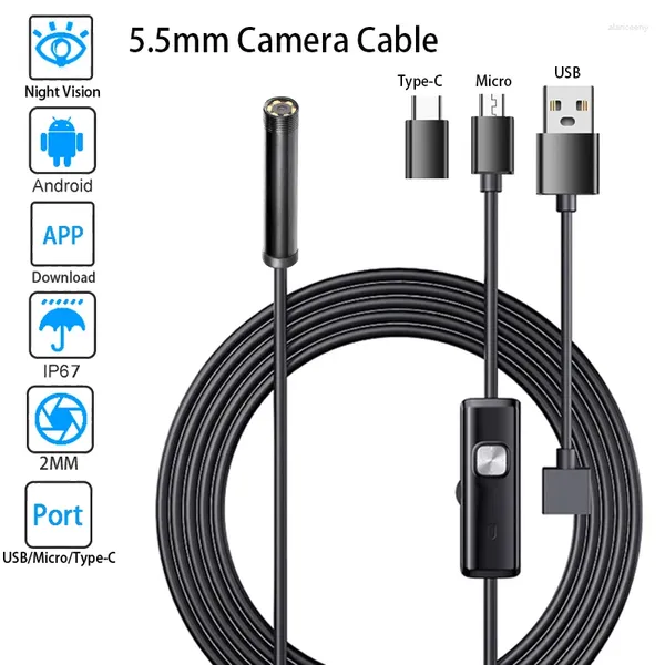 Taşınabilir Endoskop 1080p HD WiFi Borescope IP67 Android Telefon için Hafif Teftişli Su Geçirmez Kamera