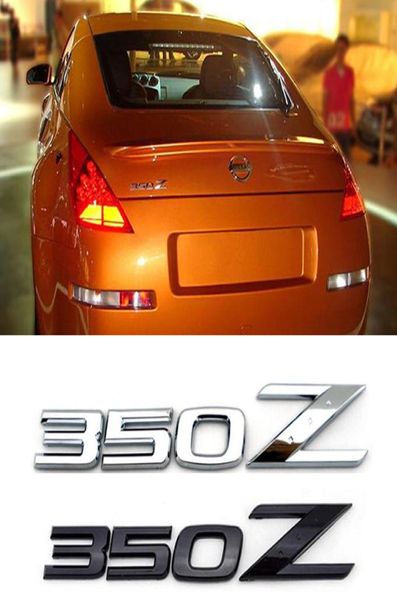 Para Nissan 350Z ABS Chrome com emblema traseiro preto logotipo adesivo estilo de carro 8772091