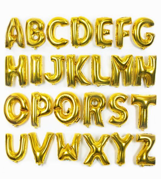 Shinning Gold Farbe Alphabet Buchstaben Anzahl Folien Ballons DIY Ballons Geburtstag Party Hochzeit Dekoration Ballons Party Supplie9629609