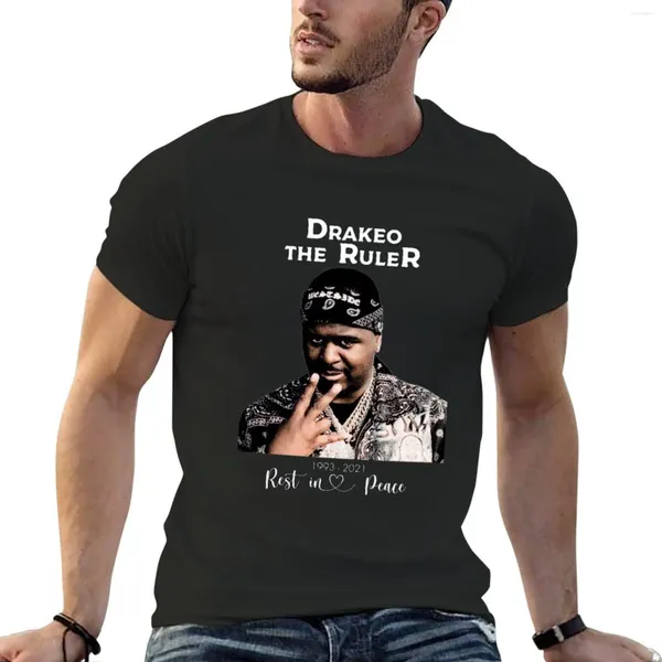 Polos masculinos Drakeo The Ruler T-shirt Tops de verão Plus Size Roupas estéticas Camisetas para homens