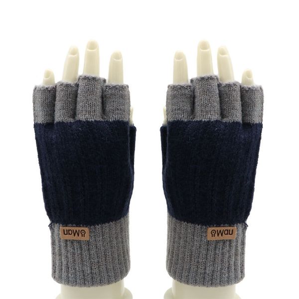 Главные перчатки с половиной пальцев новые утолщенные и теплые вязаные протекающие пальцы перчатки