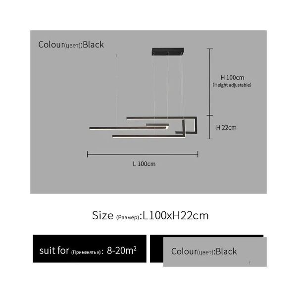 Люстры Дизайнерские 2024 Светильники Ресторан Кулон Магазин Касса Бар Led Золото Черный Rec Декоративный потолок Прямая доставка Dhq1R