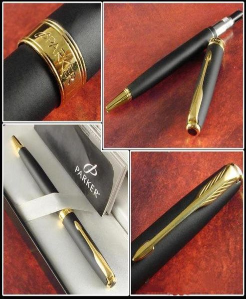 Шариковая ручка Parker, школьные канцелярские товары, матовые черные ручки Parker, канцелярские принадлежности, ручка Sonnet, полностью металлический материал1579958