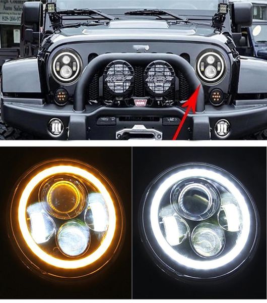 Proiettore LED da 40 W da 7 pollici Faro Angel Eyes Halo Ring e fendinebbia da 4 pollici per Jeep Wrangler JK LJ Unlimited5156936