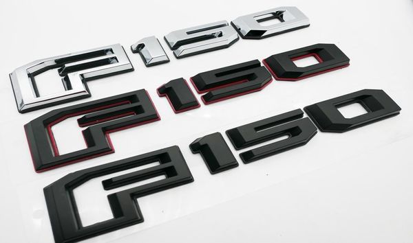 1x preto vermelho prateado f150 adesivo lateral do carro porta traseira emblema emblema premium 3d substituição da placa de identificação para 20152018 f1502414343