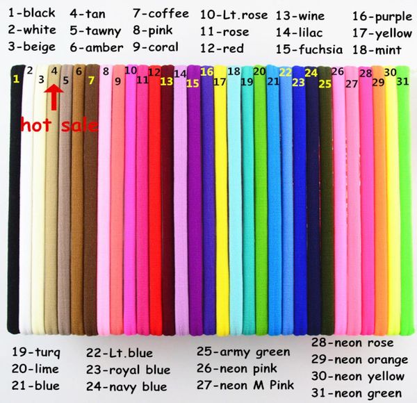 31 colori neonate morbide fasce in nylon spandex skinny elastico fai da te accessori fascia neonato copricapo per bambini capelli A1740279