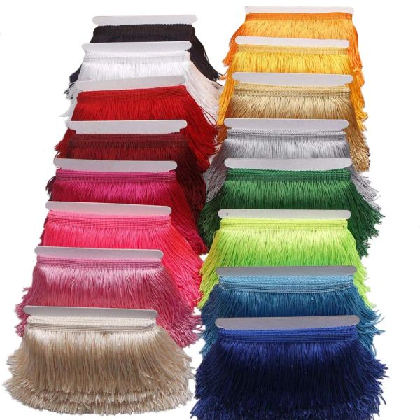 Vestidos 10 metros de 15 cm de comprimento Tassel Fringe Trow Lace Ribbon Tassels para cortinas Vestidos de franjas para costura Acessórios Acessórios artesanato