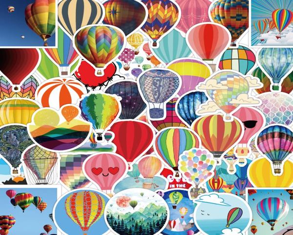 50pcs Karikatür Hava Balon Araç Çıkartmaları Çocuklar İçin Bavul Kaykay Dizüstü Bilgisayar Bagaj Buzdolabı Telefon Stil Diy Yolda Çıkartma Pegatinas WH4390500