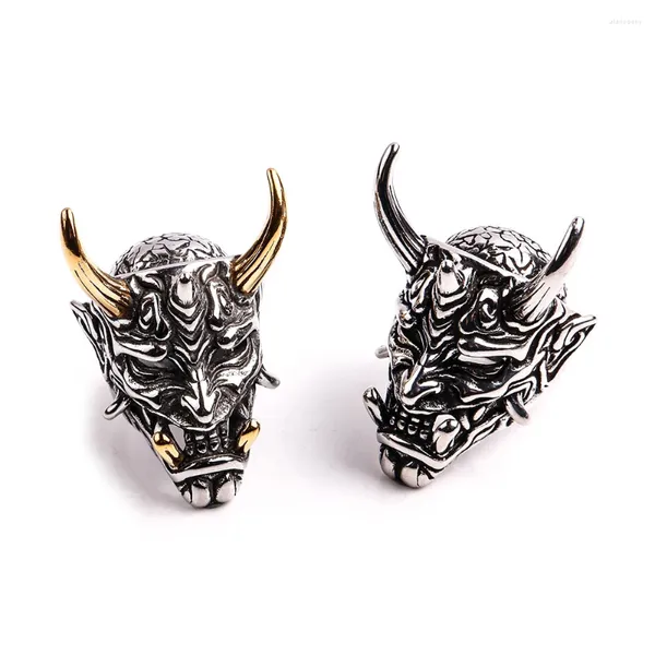 Cluster Ringe Gothic Punk Japanische Prajina Hannya Geistermaske Ring Für Männer Trendy Hip Hop Rock Dämon Aussage Halloween Party Schmuck