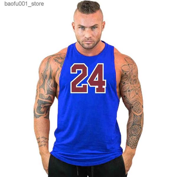 T-shirt da uomo Nuovi arrivi Uomo Sport Canotte Stringer Camicia senza maniche Fitness Bodybuilding Canotte Abbigliamento da palestra per uomo Canotta Q240220