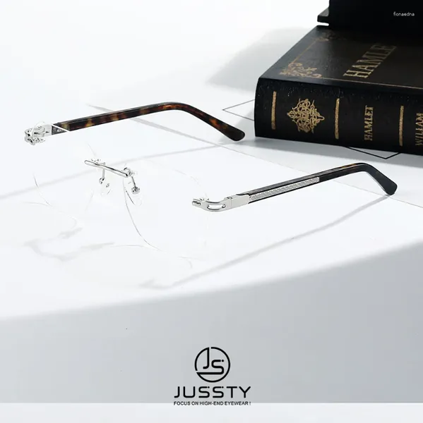 Montature per occhiali da sole Montature per occhiali miopia in lega quadrata per uomo Designer di marca Occhiali ottici di alta qualità Occhiali da vista senza montatura maschile