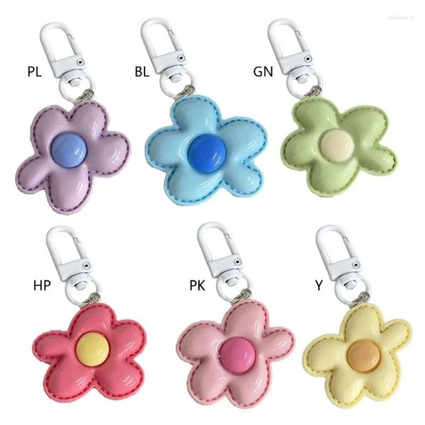 Portachiavi Ciondolo a forma di fiore Portachiavi Borsa a forma floreale Ornamento Anelli Titolare Regalo per studenti Accessori per gioielli di moda