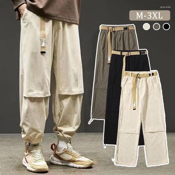 Männer Hosen Frühling Herbst Beiläufige Lose Cord Einfarbig Harem Mann Taschen Alle Spiel Mode Männliche Hosen Streetwear Kleidung