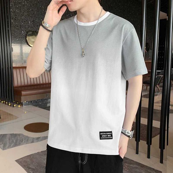 Allmähliche Veränderung Kurzarm-Baumwoll-T-Shirt Herren Sommer Design Sense Kleine halbe T-Shirts Ins China-Chic Lose Kleidung