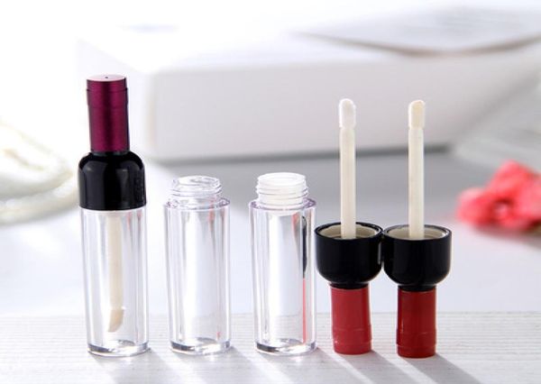 4 5ML Bottiglia di vino rosso Trasparente Mini Lip Gloss Tubo Vuoto Balsamo per labbra Bottiglia carina Cosmetico Viaggio Gloss Contenitore con coperchio per rossetto S6453483