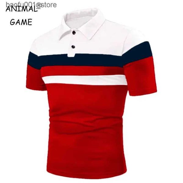 Homens camisetas Novo verão luxo polo camisa mens marca polo plus size camisetas stritching shorts manga turn-down colarinho negócio camiseta 8xl q240220