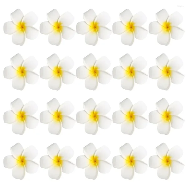 Dekorative Blumen, 20 Stück, Tiara, künstliche Frangipani-Kopfschmuck, Zubehör, Plumeria-Blume, Haarnadelklammern, Mädchen für Hochzeit, Reisen