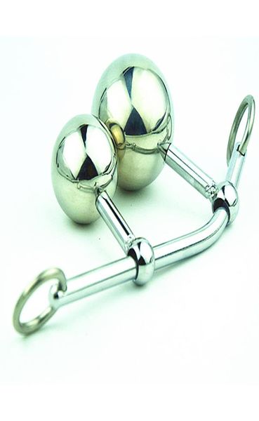 Gancio anale femminile Vagina doppia sfera Plug in cinture in acciaio Corda anale Gancio Bondage Giocattolo del sesso per le donne Cintura di bloccaggio2923654