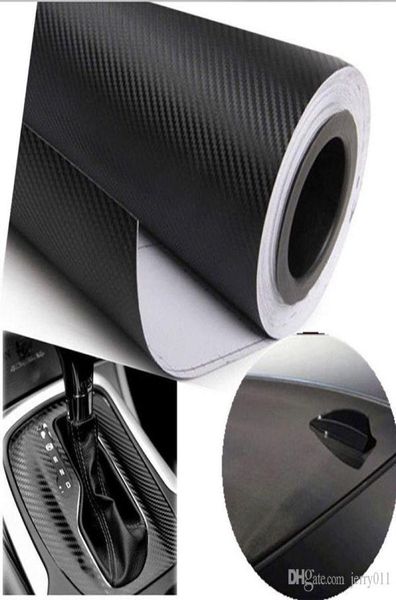 127x30cm 3d preto fibra de carbono filme vinil fibra carbono carro envoltório folha rolo filme ferramentas adesivo decalque do carro styling6508812