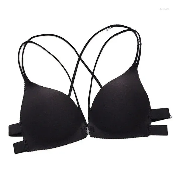 BHs Damen Bequeme Seitenbrüste Sammeln Schöner Rücken-BH Vordere Schnalle Kein Stahlring Dreieckige Tasse Push-Up-Dessous