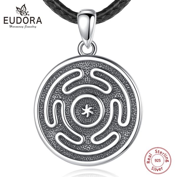 Ciondoli Eudora Collana in argento sterling 925 con ruota di Ecate Ciondolo vintage Tripla dea Amuleto Ciondolo Ecate stregoneria Gioielli Regalo