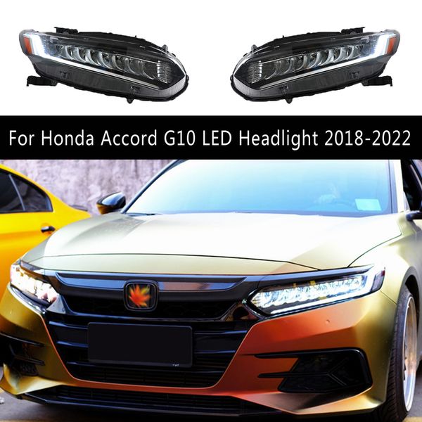 Lampada anteriore Fari Luce di marcia diurna Streamer Indicatori di direzione per Honda Accord G10 Gruppo ottico anteriore a LED 18-22 Fascio abbagliante