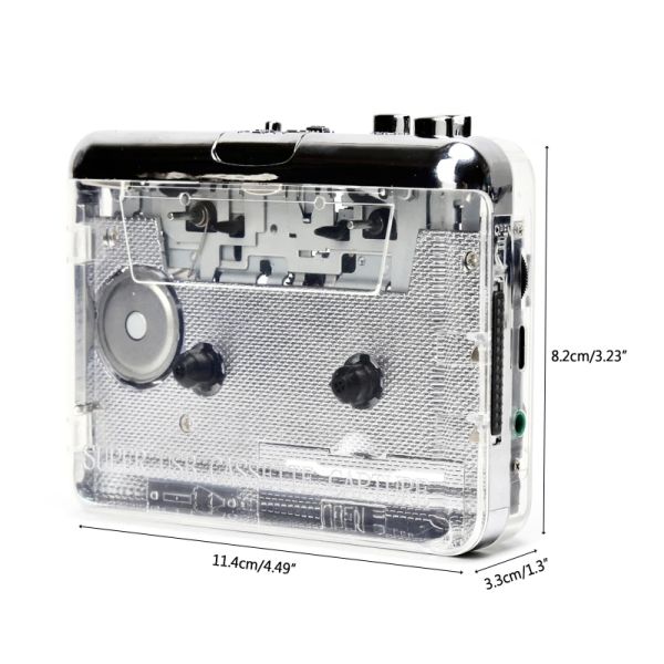 Giocatori Cassette portatili Giocatori Walkman Tape Lettore Mp3 Cassetta a Mp3 Typec Player 2 Batterie AA o Giocatori alimentati da USB