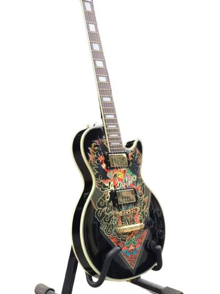 Guitarra elétrica CUSTOM SHOP 1960 Totem padrão Mogno Corpo Rosewood Fingerboard Suporte Personalização Freeshipping