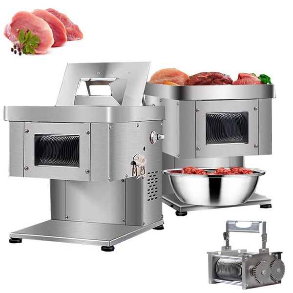 Comercial automático cozinha máquina de corte de carne de aço inoxidável cortador de carne desktop máquina de corte de carne de pequena escala