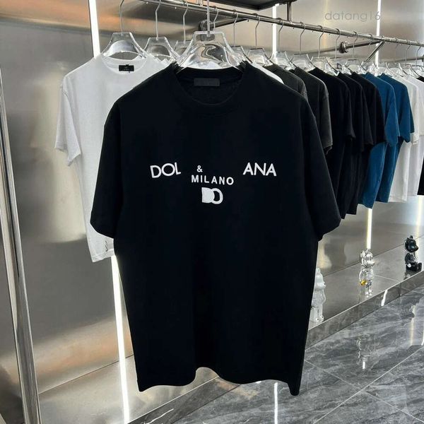 İtalya D G Marka Tees Milan Tasarımcı Moda Kadın Kadın Lüks Siyah Beyaz% 100 Pamuklu Doğru Mektup Baskı Grafik T-Shirts Polos Üstleri SH 2717