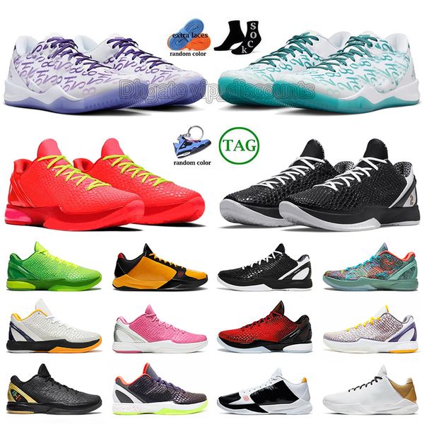 Protro 6 8 Scarpe da basket Mamba Reverse Grinch Uomo Sneakers Anelli Protros 8s 5 Halo Bruce Lee Bianco Del Sol Chaos All Star Prelude Pink Grinches Mambacita Scarpe da ginnastica