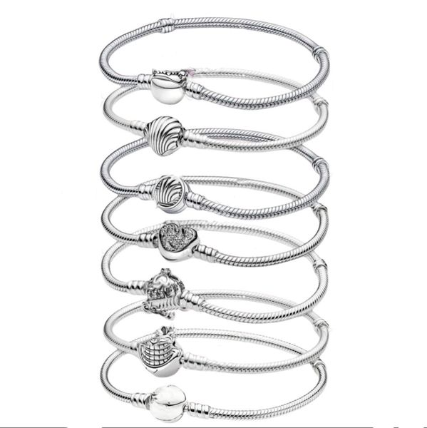 Bracciale in argento 925 sterling Sparkling Mouse Cuore Bracciale Stitch Fit Bracciale originale Argento con perline Gioielli da donna Braccialetti con ciondoli Gioielli regalo per ragazza