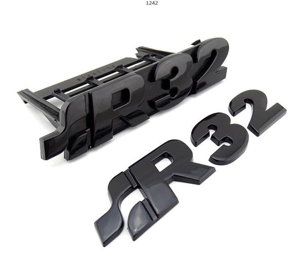 MK4 R32 Chrome Grill Badge R32 Logo Inscrição Genuine New OEM para GOLF Parte Emblema de carro Metal3737731