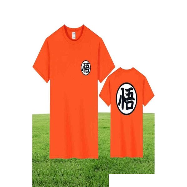 T-shirt da uomo 2021 Magliette estive Goku Costume Cosplay Maglietta a maniche corte Giappone Stampa Donna Cotone Men039S Abbigliamento Top T7822328 Dhabi