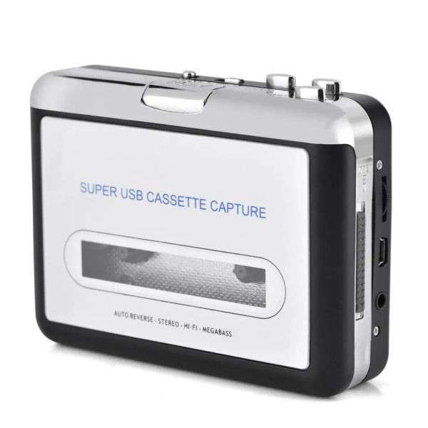 Players USB Cassette Tape to PC MP3 CD Switcher Converter Capture Audio Music Player com fones de ouvido