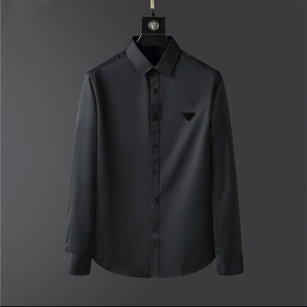 Tasarımcılar Erkek Gömlek Kalite Tasarımcı İş Tees Klasik Uzun Kollu Gömlek Düz Renkli Mektup Bahar Sonbahar Bluz Artı 1125ess