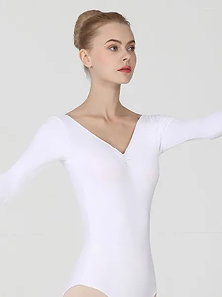Palco desgaste adulto ballet dança collant para mulheres menina algodão longo/médio/manga curta ginástica collants bodysuit roupas